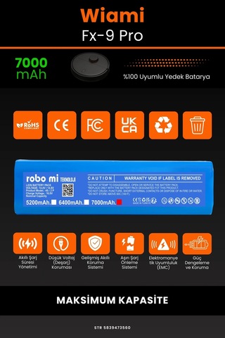 Wiami Fx 9 Pro 7000mAh Robot Süpürge Bataryası