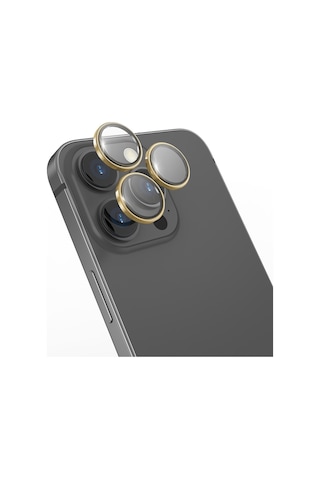 Apple Uyumlu   iPhone 14 Pro Go Des CL-10 Kamera Lens Koruyucu Gold