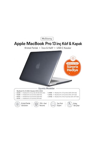 Macbook Pro 13 Kılıf A1706 A1708 A1989 A2159 A2251 A2289 A2338 M1 M2 Uyumlu Kristal Parlak Sert Hard Case İnce Hafif Genel