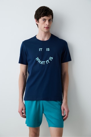 Penti Erkek Smiley Face Çok Renkli Şortlu Pijama Takımı Çok Renkli