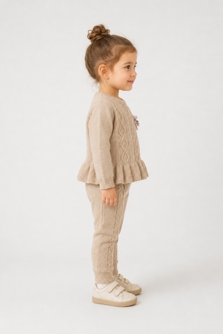 Babyhola 1-5 Yaş Kız Çocuk Triko Örme Takım 23216 Bej