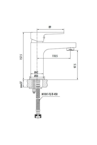 Creavit SR1500S Sharp Lavabo Armatürü Mat Siyah