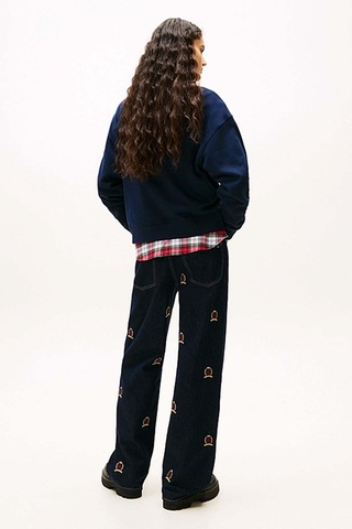 Tommy Jeans Kadın Sweatshirt-dw0dw22565-12528 Mavi