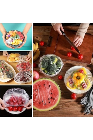 100 Adet Tazeliği Koruyan Tencere Ve Tabak Bonesi Çok Amaçlı Kullan At Tabak Bonesi 5256 Çok Renkli