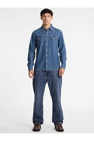 Guess Erkek Mavi Slim Uzun Kol Denim Gömlek Mavi