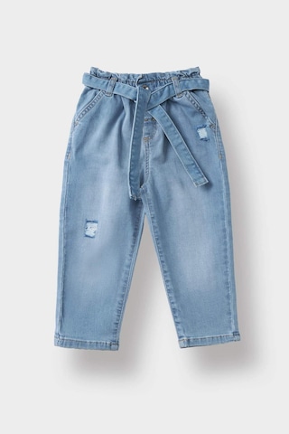 Defacto Paperbag Düz Paça Jean Pantolon Kız Bebek D1532A524AU Mavi