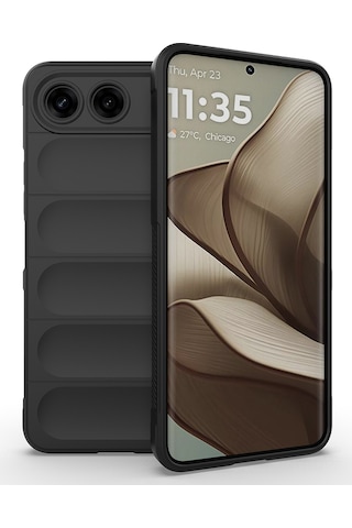 Maks Technology Tecno Spark 40 5g Kılıf Esnek Tpu Oyuklu Arka Yüzey Tasarımlı Mkst Etnik Silikon Kapak - Siyah