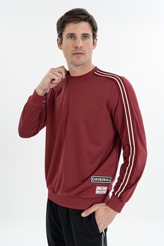 Maraton Comfort Erkek Bisiklet Yaka Bordo- Sweatshirt Bordo-