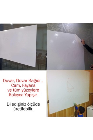 Kağıt Tahta 120x150 Cm Beyaz,1 Alana 1 Hediye, Akıllı Kağıt, Yazı Tahtası Genel