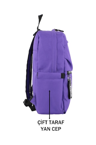 Mor Okul Sırt Çantası Ortaokul Lise Geniş İç Hacim Su Geçirmez Kumaş Yandan Cepli Mor