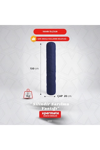 Xpermate Sarılma Yastığı Bacak Arası Yastığı Silindir 150cm Laciv