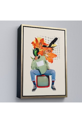 Çerçeveli Ördek Kafalı İnsan Pop Art Tablo-8017