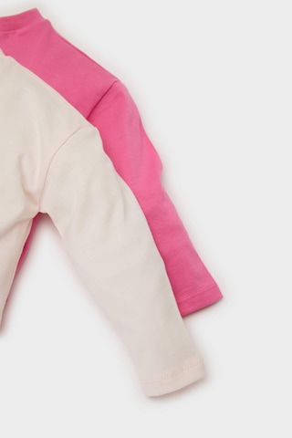 DeFacto Kız Bebek Yenidoğan Bisiklet Yaka Dinazor Baskılı Penye 2'li Uzun Kollu Tişört E6362A525SPPN324 Pembe