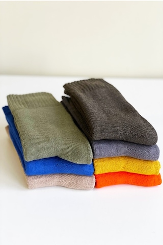 Bgk 7'li Unisex Kışlık Havlu Çorap Pamuklu Çok Renkli