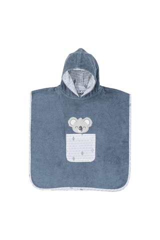 Gezenbebe Hero Kahraman Kapüşonlu Havlu Bebek Çocuk Pançosu Mavi