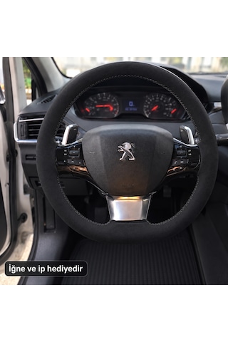 Peugeot 408 Direksiyon Kılıfı Alcantara Süet Monza Black Serisi Siyah 2022-2024