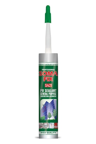 12 Adet 280 Ml Gri Somafix Poliüretan Mastik Dış Cephe Pu Koli Gri
