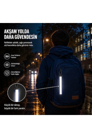 Microcase Çanta Elbise Kemer Ve Farklı Kullanım Yerleri İçin Reflöktör Uyarıcı Askılık Lacivert Al5595