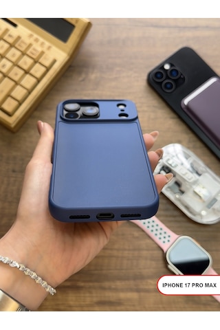 Apple iPhone 17 Pro Max Uyumlu Kamera Korumalı Darbeye Dayanıklı Renk Atmayan Keep Silikon Kılıf Lacivert