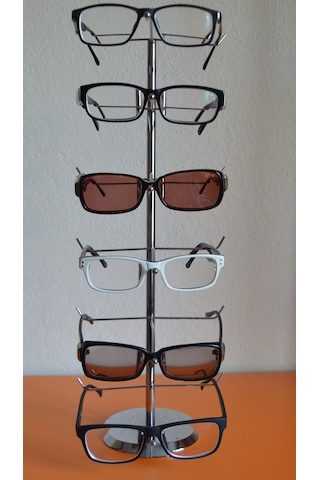 Krom Gözlük Standı Düzenleyecı Organizer 6 Lı Krom