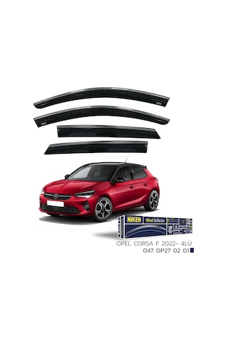 Opel Corsa F 2022 Sonrası Uyumlu Kromlu Cam Rüzgarlığı 4lü