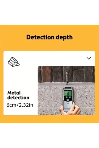 Xuweiwei Cııcıı 1 Adet Duvar Tarayıcısı Gümüşi 5in1 Stud Dedektörü Akıllı Mikro İşlemci Çip Hd Lcd Ekran Metal Ahşap Sensör