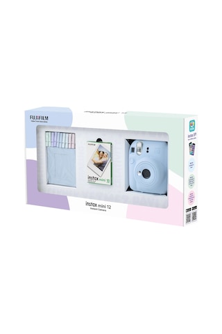 Fujifilm Instax Mini 12 Fotoğraf Makinesi + 10'lu Film + Mandal Mavi