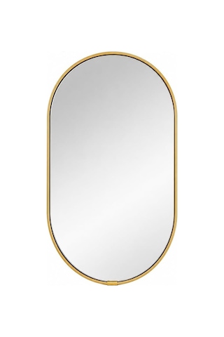 Gold Çerçeveli Dekoratif Duvar Aynası, 30 Cm, Gold Asma İpli Modern Salon Banyo Antre Makyaj Aynası Altın 30 X 30 Çok Renkli