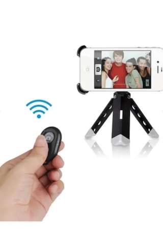 Bluetooth Uzaktan Kumanda, Pilli Tüm Telefonlara Uyumlu Kolay Video, Selfie Ve Fotoğraf Çekme -