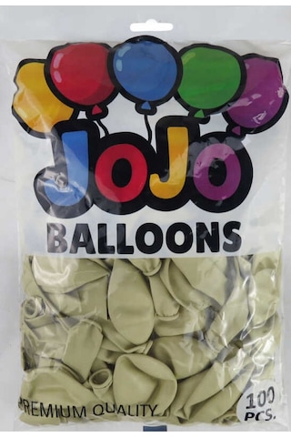 Balon Düz 12 İnc Jojo Balloons Kum Beji Krem Pk:100 Çok Renkli