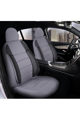 Peugeot 207 Araçlara Uyumlu Tam Takım Cover G Model Oto Koltuk Kılıfı Gri-Siyah