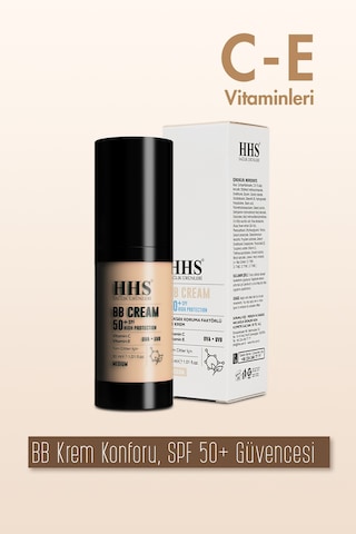 Hhs Doğal Leke Kapatıcı ve Renk Eşitleyici Güneş Filtreli BB Krem SPF50 30 ML