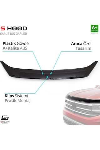 S-dizayn Ford Custom Abs Plastik Kaput Rüzgarlığı 2012-2017 A+kalite