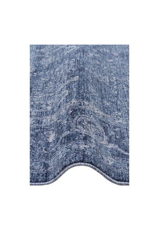 Eko Halı Shıraz Shr 03 Navy Vintage Tarzlı Yumuşak Dokulu Modern Makine Halısı Mavi Gri
