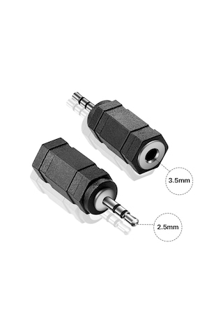 2.5mm Erkek - 3.5mm Dişi Konnektör Stereo Ses Adaptörü Dönüştürüc