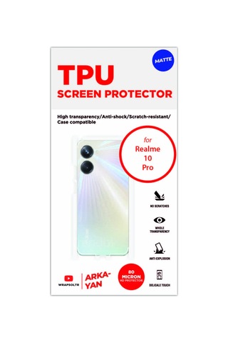 Realme 10 Pro Mat Arka Ve Yan Kaplama Tam Kapatan Hd Film