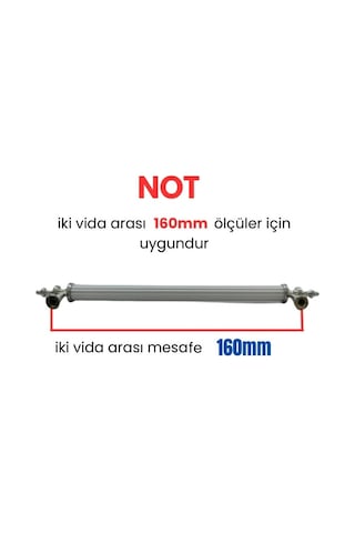 5 Adet Metal Zirve Mobilya Çekmece Dolap Kulpu Krom-beyaz 160mm Krom - Beyaz