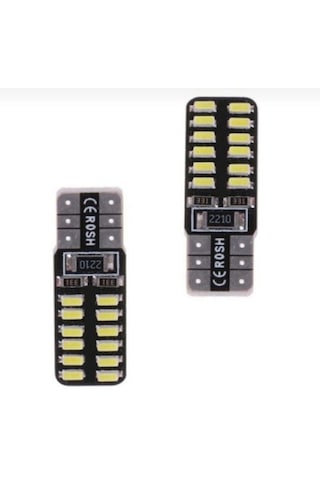 Sisa Senistesenal T10 Dipsiz (10 Adet) W5W 24 Ledli Canbus Beyaz Park Plaka Ampulü