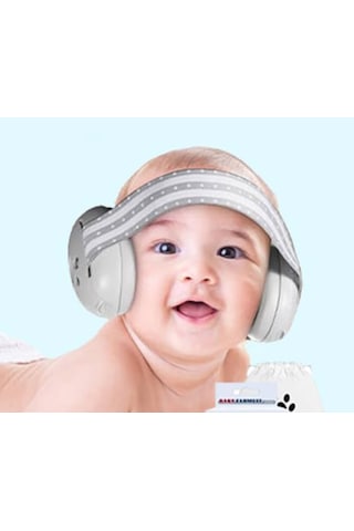 Snapbuy Bebekler İçin Gürültü Önleyici Kulaklık, Çocuklar İçin Ses Yalıtımlı Kulak Koruyucu Beyaz Gri