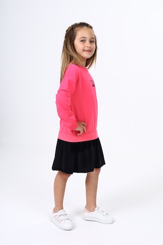 Toontoy Kız Çocuk Baskılı Elbise Fuşya