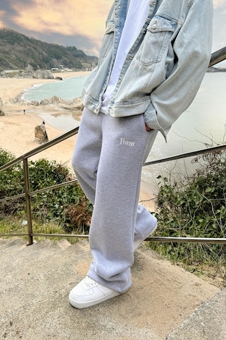 Flaw Atelıer Flaw Atelier Baggy Eşofman Altı Gri Melanj-16511 Gri Melanj