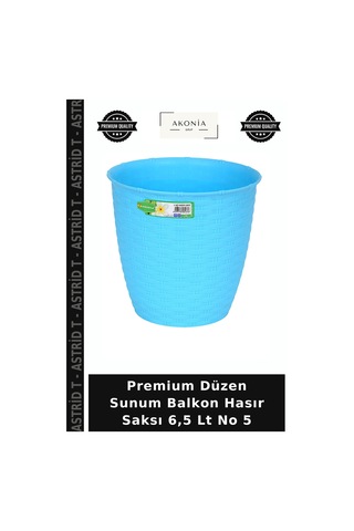 Premium Düzen Sunum Balkon Hasır Saksı 6,5 Lt No 5
