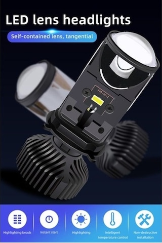 Xianwen Gorgeous 60 W/çift Lamba H4 Led Mini Projektör Lens