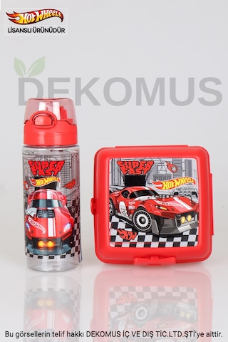 Dekomus İle Yeni Sezon Lisanslı Hot Wheels 2 Katlı Beslenme Kabı Ve 500 Ml Matara Seti Diğer
