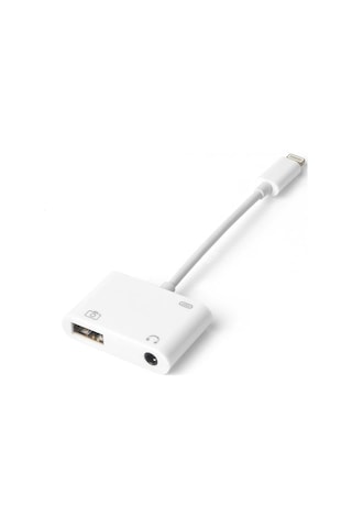 Apple Uyumlu iPhone Lightning 3.5 Mm Kulaklık Ve Usb 3.0 Kamera Hub Adaptör