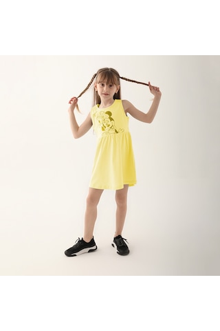Minnie Mouse D4860-3 Çocuk Sarı Elbise