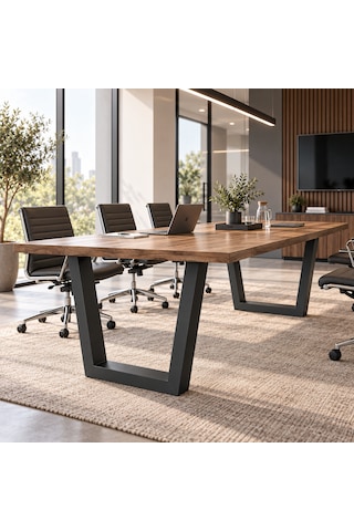 Evkolleksiyon Trapez Tipi Metal Masa Ayağı 2'li Takım 60x72 Cm 60x60 Çelik Profil Antrasit