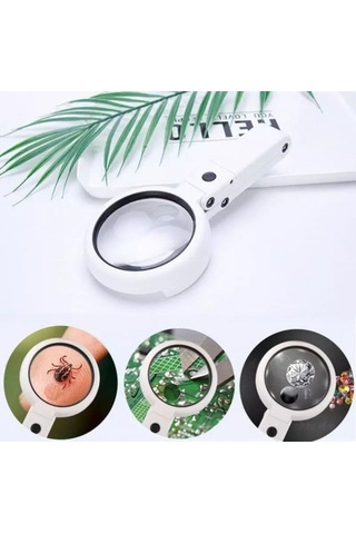 Büyüteç Işıklı Usb Şarj Edilebilir Katlanabilir 3.5-10x Küçük Yazı Okuma Pratik Gereç Görsel Destek