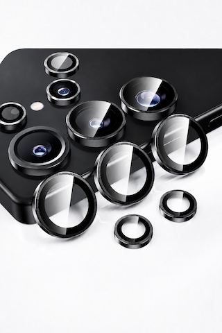 Samsung Galaxy S25 Ultra Uyumlu Kamera Lens Koruyucu Siyah