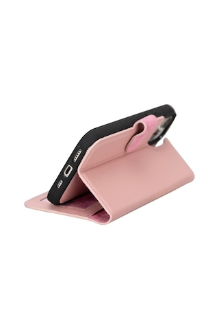 Apple Uyumlu iPhone 15 Plus Deri Cüzdanlı Kılıf Mwwn Nu2 Pembe